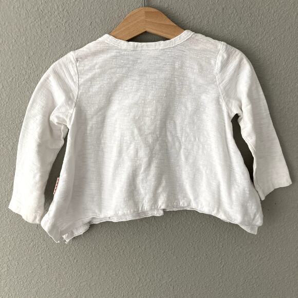 Naartjie Kids Slub Knit One Button Cardigan Lace Floral Details - White - 12-18M - Picture 6 of 9